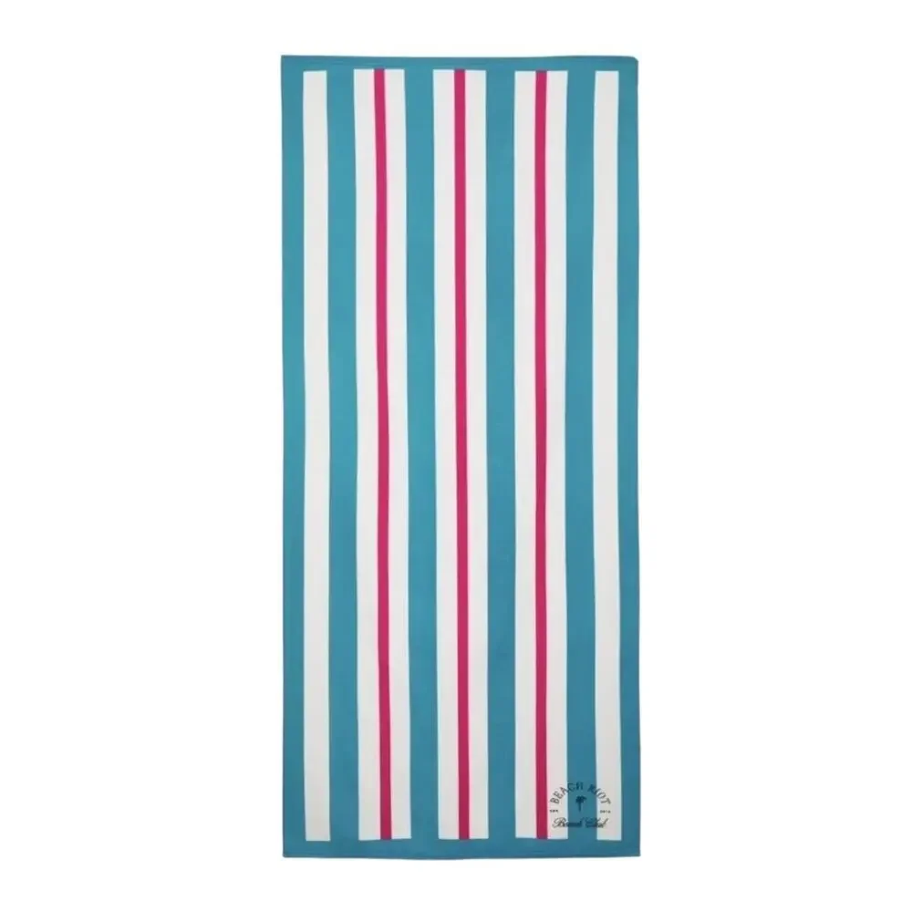 Beach Riot Beach Club Towel Blue Pink White Stripe